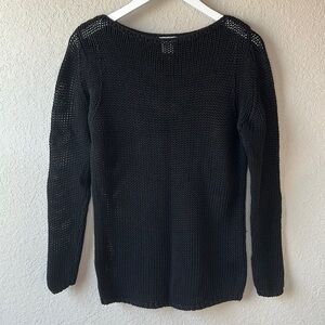 Willi Smith Women's 100% Mercerized Cotton Crew Neck Sweater Size M‎ Black